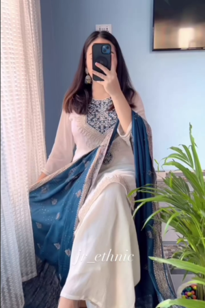Designer Party Wear Set Heavy Pure Chinnon Silk Fully Stitched and Ready To Wear