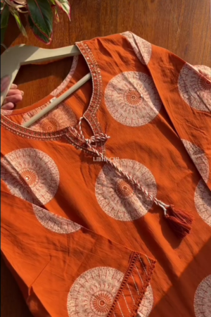 Premium Cotton Suit Set - Orange