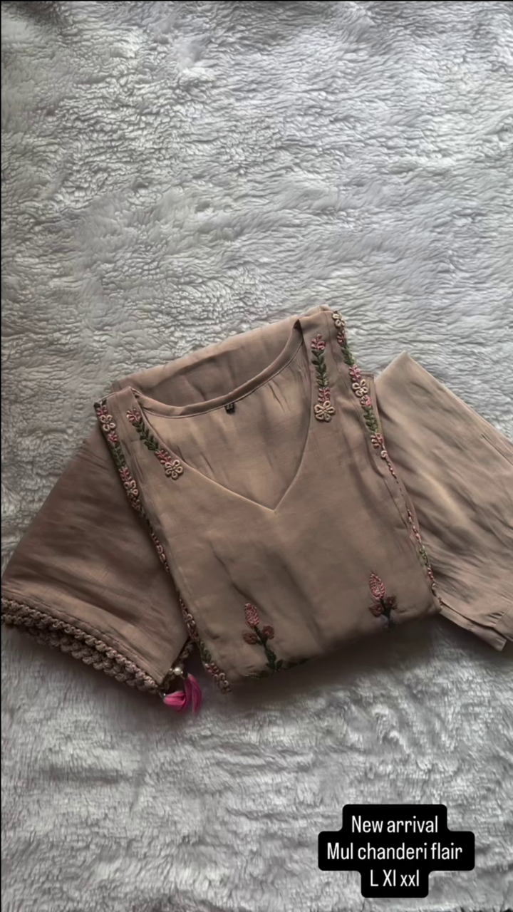 Mal Cotton A Line Kurta Pant Set -1