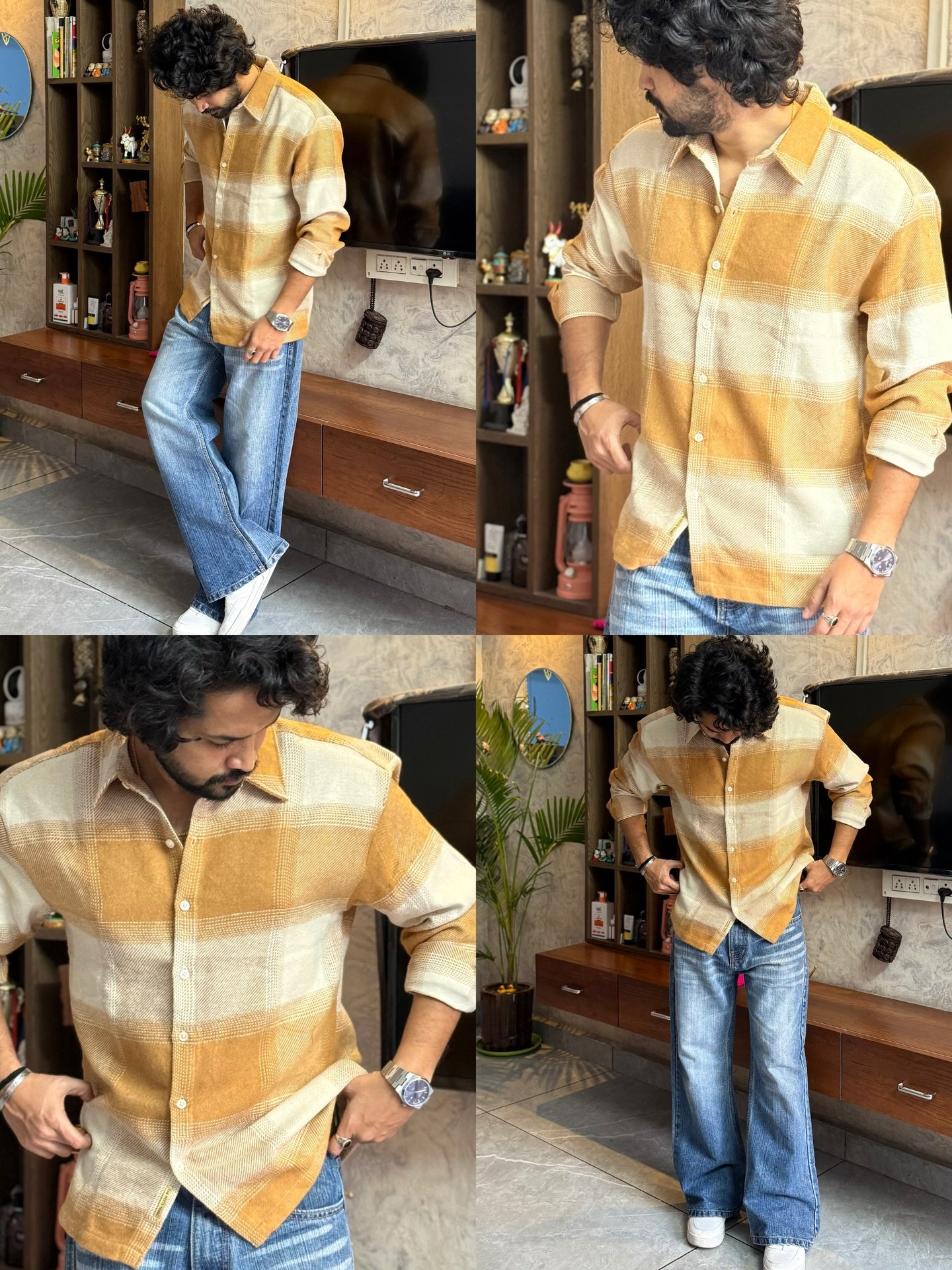 Men’s "Roasted Espresso" Oversized Heavy Twill Shirt – Earth Tone Brown