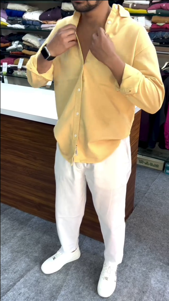 Men’s "Golden Hour" Premium Cotton Twill Shirt – Mustard Honey - Image 2