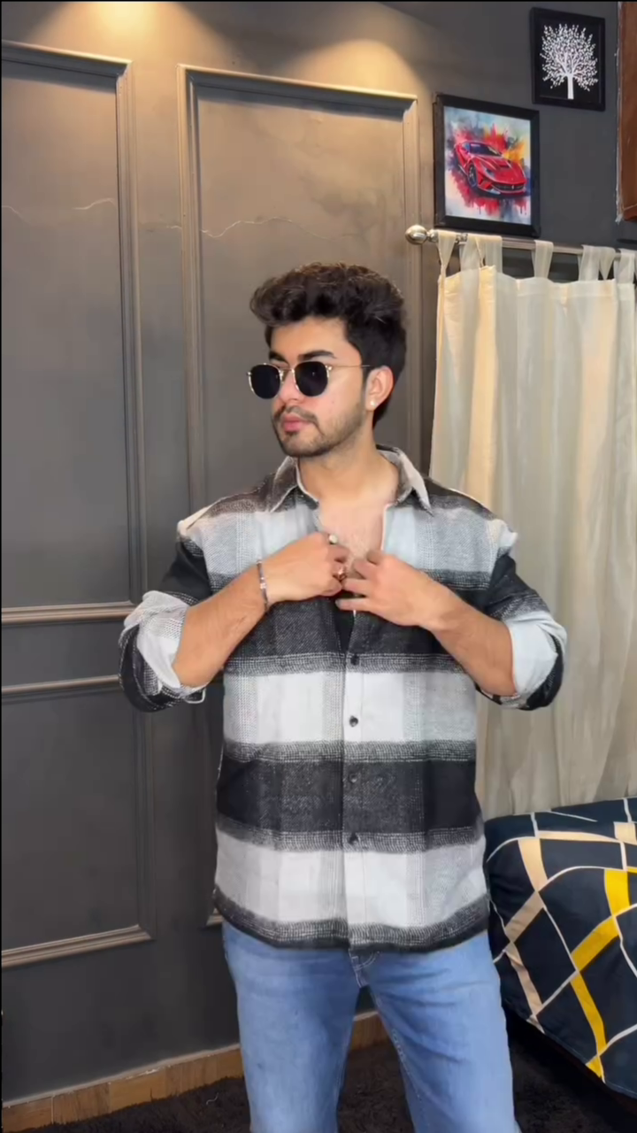 Men’s "Amethyst Acid" Oversized Denim Shirt – Distressed Lavender Sulfur Wash