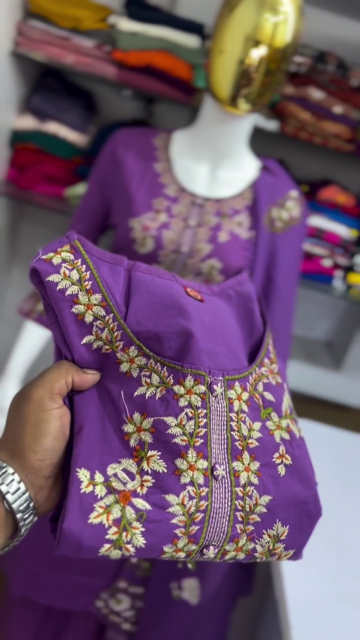 Lavender Embroidered Suit Set - Image 4