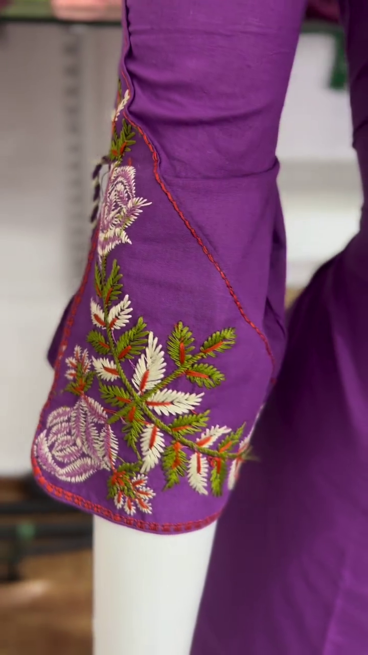 Lavender Embroidered Suit Set - Image 3