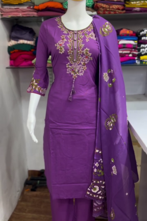 Lavender Embroidered Suit Set