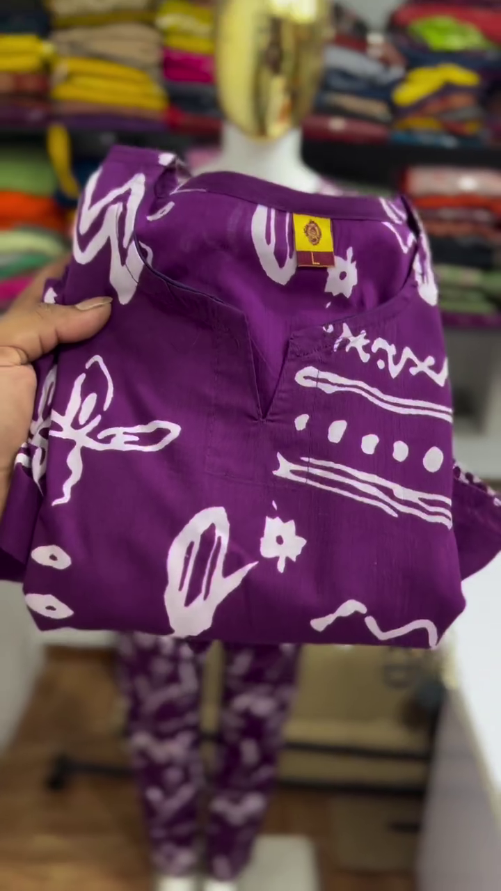 Purple Abstract Printed Co-Ord Set - Image 2