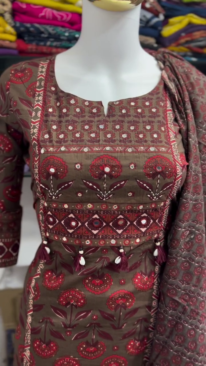 Coffee Brown Ethnic Suit Set - Image 2
