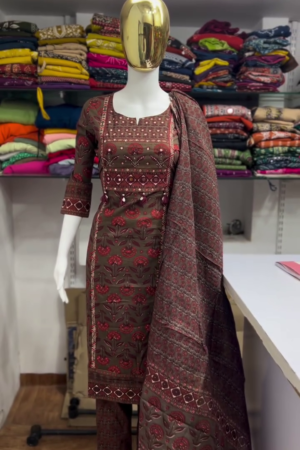 Coffee Brown Ethnic Suit Set