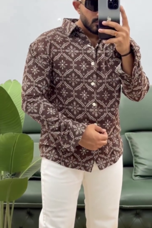 Men's Vintage Print Casual Shirt