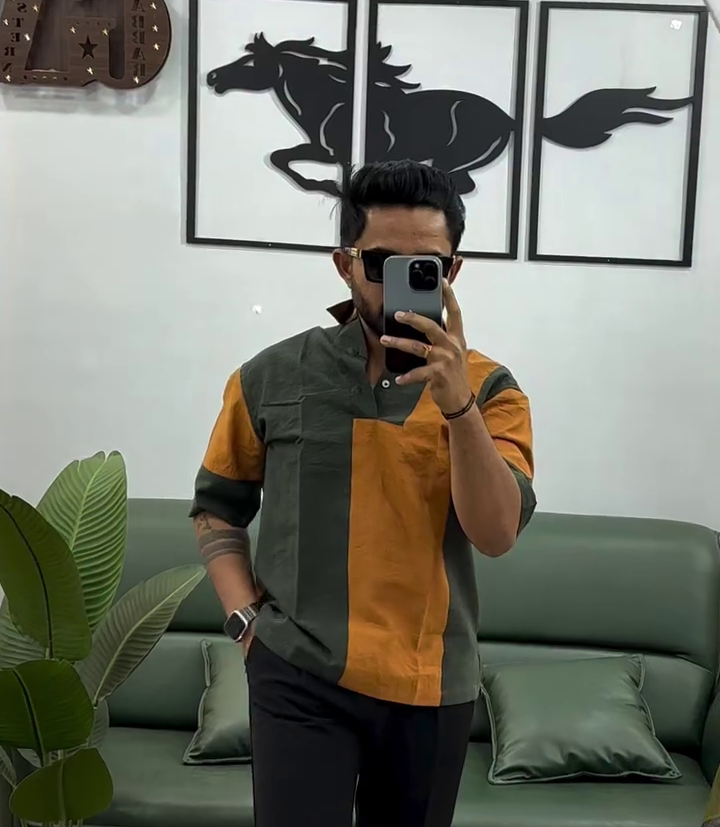 Men's Color Block Casual Shirt - Image 3