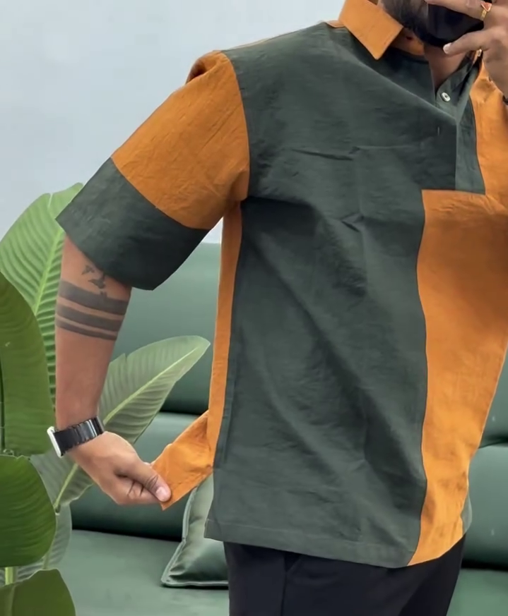 Men's Color Block Casual Shirt - Image 2