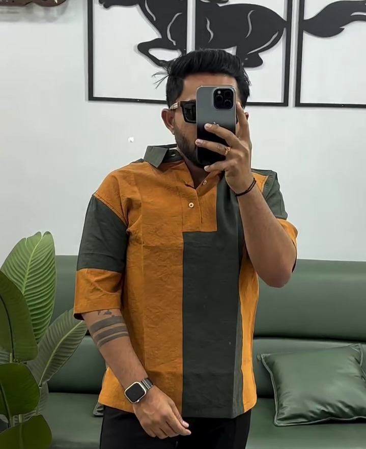 Men's Color Block Casual Shirt