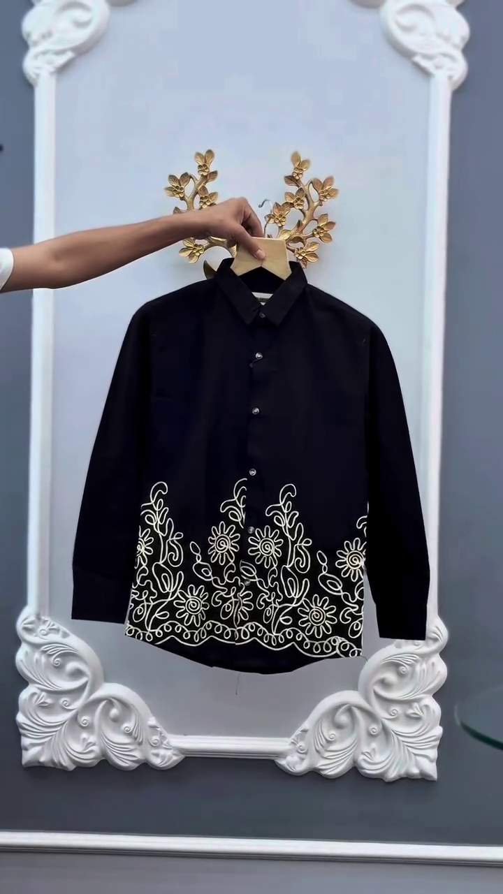 Men's Leaf Embroidered Premium Casual Shirt - Image 5